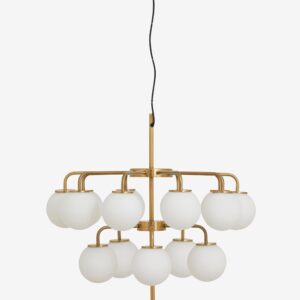 Nordal - PALMA lysekrone - messing/hvid - Ø74 Ã H68 cm